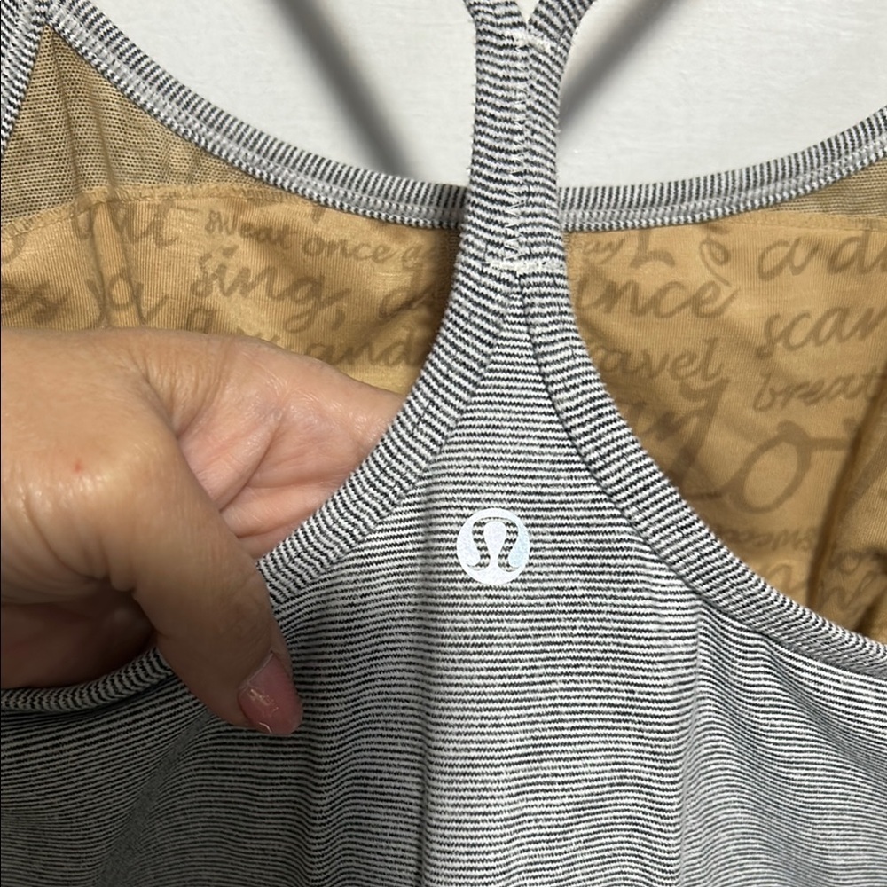 Lululemon Athletica Gray Fitted Backless Tank Top - Picture 4 of 5